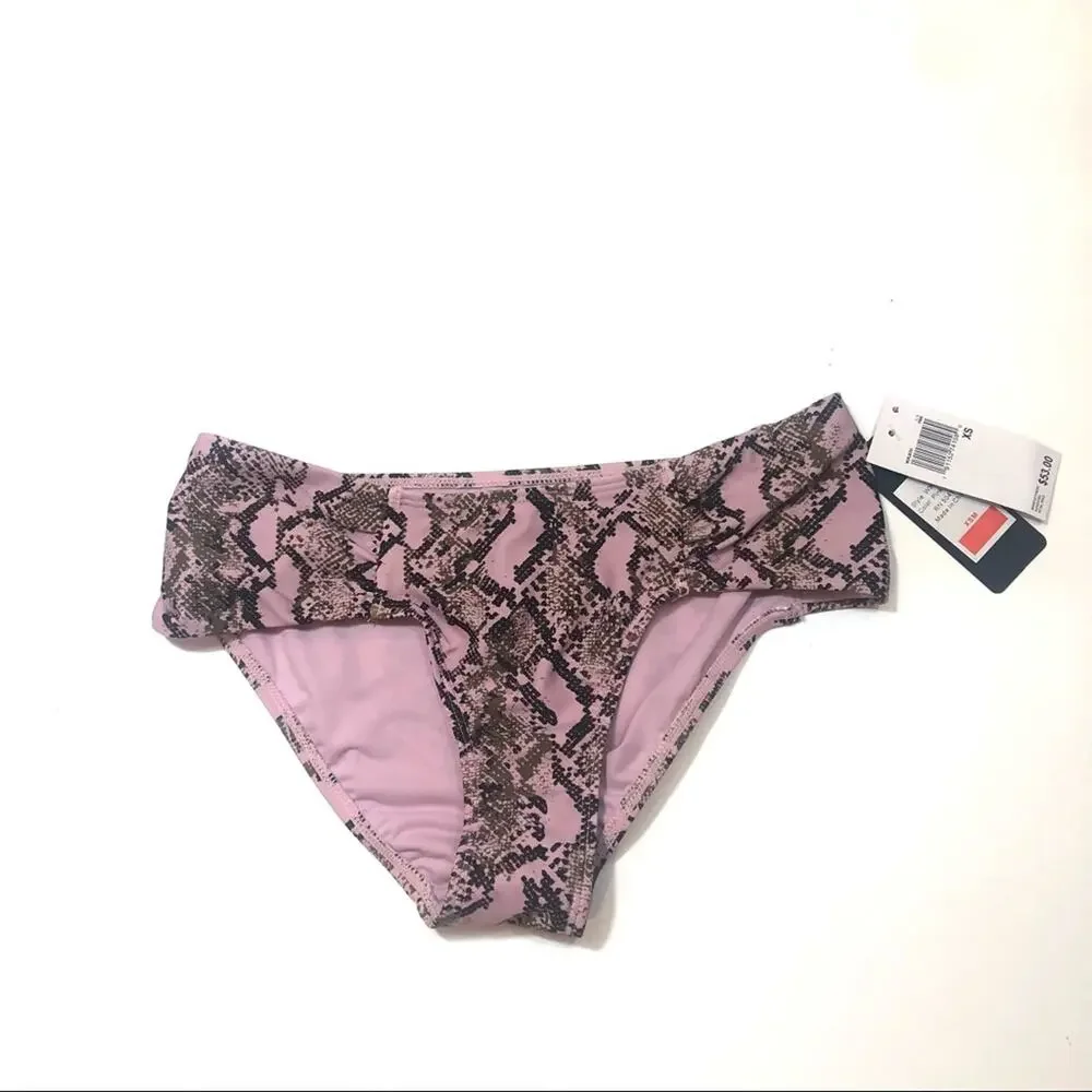Rachel Roy snake ruched hipster bikini swim bottom
